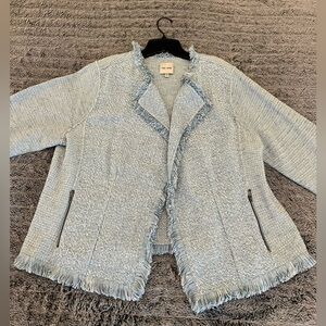 Nic + Zoe | blue boucle moto jacket